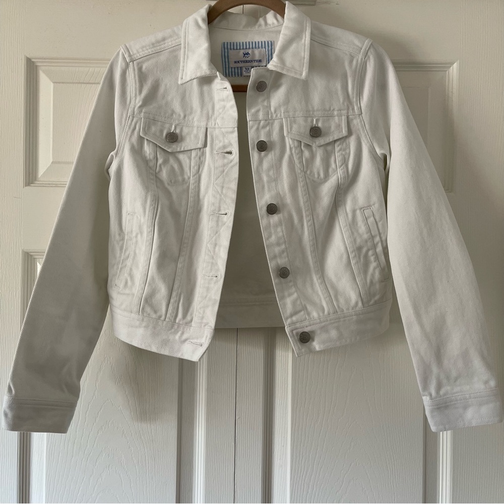 Southern Tide White Denim Jacket
